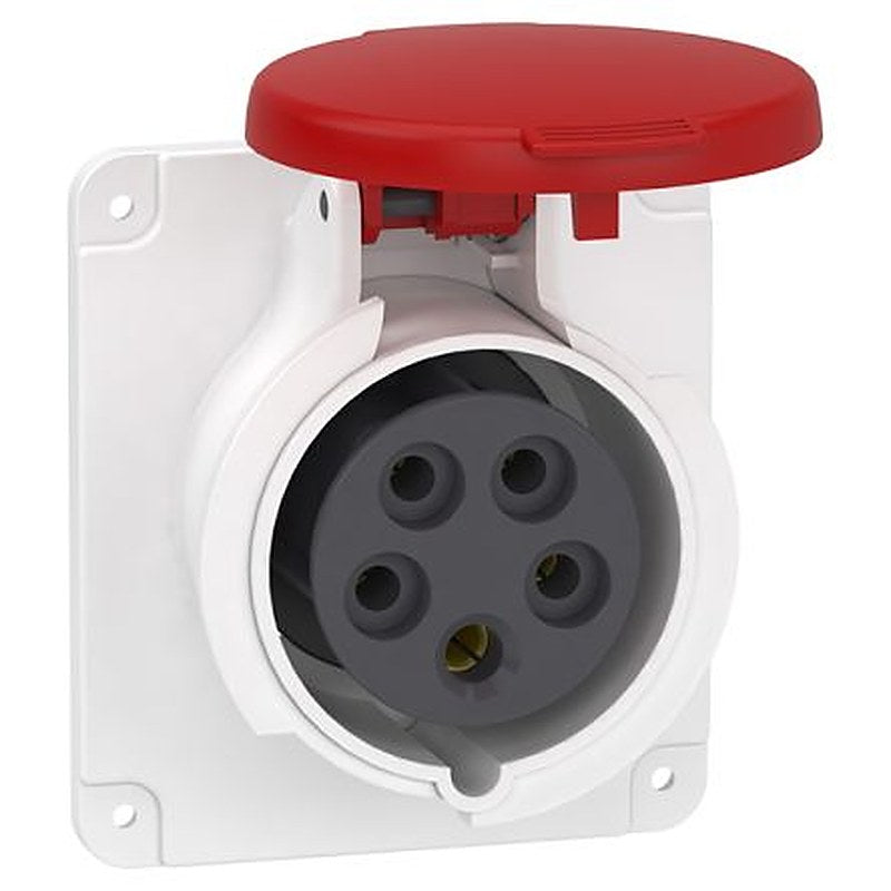 Schneider Electric, Mureva IP44 Grey Industrial Power Connector, Panel Mount, 3P+N+PE, Rated At 16A, 415V