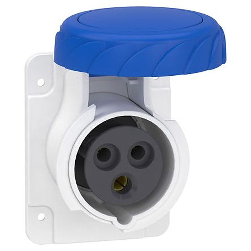 Schneider Electric, PKF16 IP67 Grey Panel Mount Mount 2P+PE Straight Industrial Power Connector, 16A, 250V