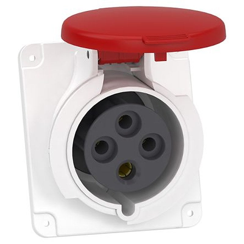 Schneider Electric, Mureva IP44 Grey Industrial Power Connector, Panel Mount, 3P+E, Rated At 32A, 415V ac