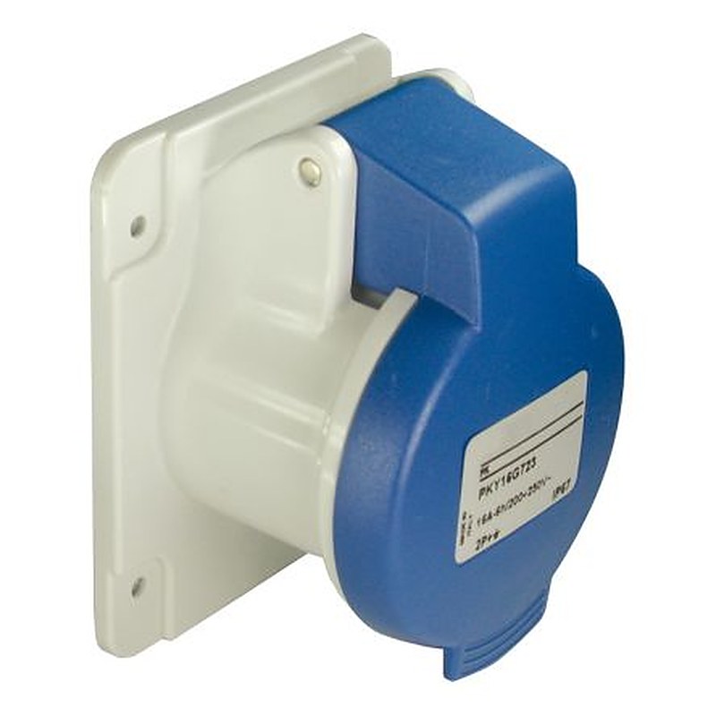 Schneider Electric, Mureva IP44 Blue Socket, Panel Mount, 2P+PE, Rated At 32A, 250V