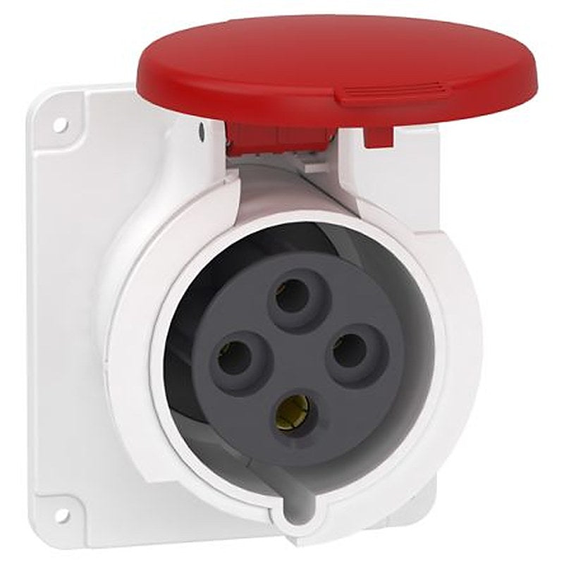 Schneider Electric, PKF32 IP44 Grey Panel Mount Mount 3P+PE Straight Industrial Power Connector, 32A, 415V
