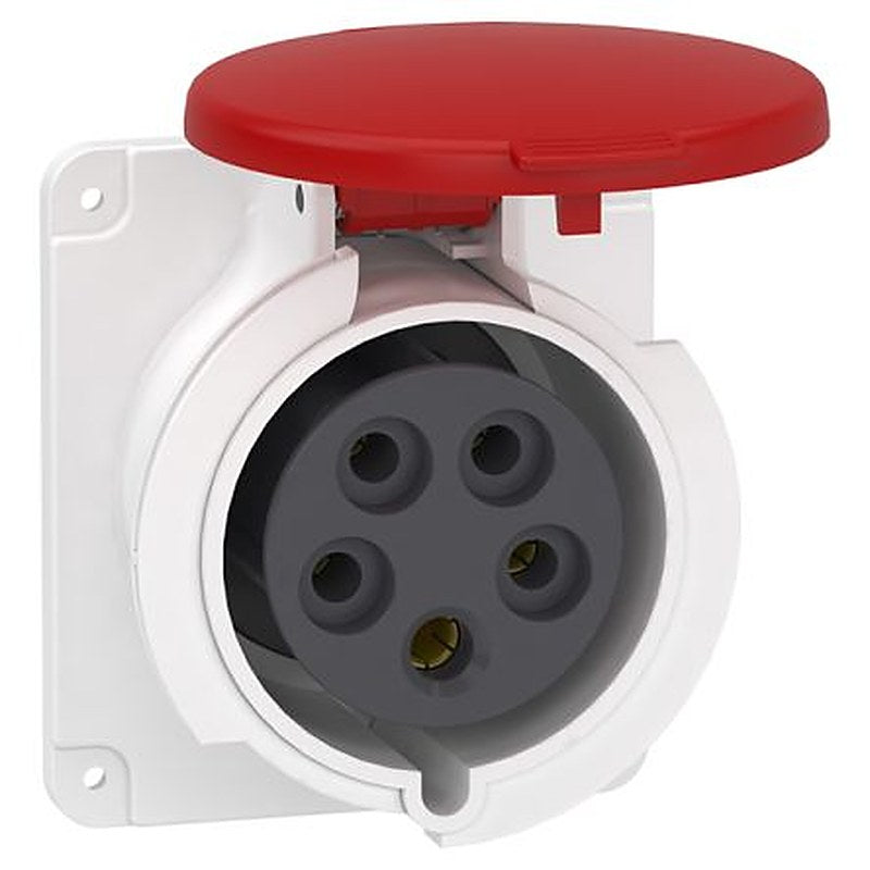 Schneider Electric, PKF32G435 IP67 Grey Panel Mount Mount 3P+N+PE Straight Industrial Power Connector, 125A, 415V Phase
