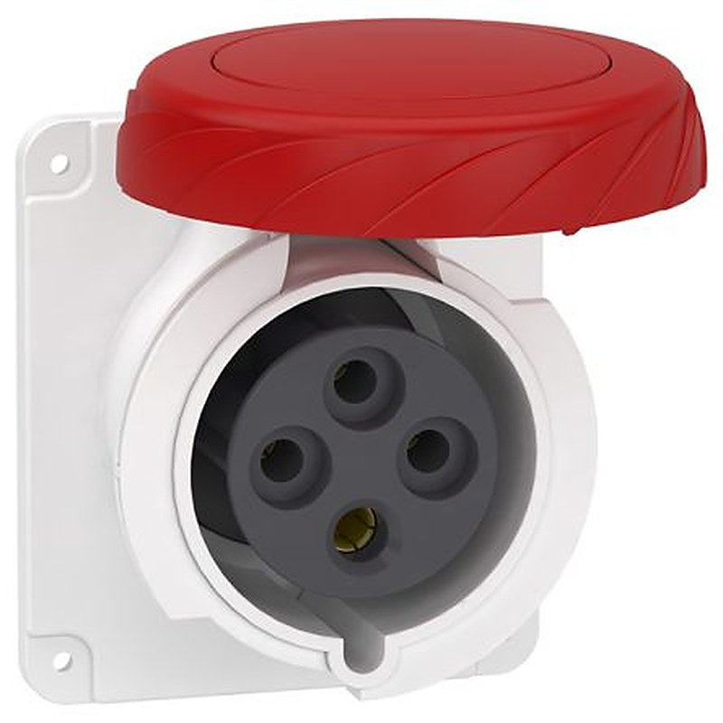 Schneider Electric, PKF32 IP67 Grey Panel Mount Mount 3P+PE Straight Industrial Power Connector, 32A, 415V