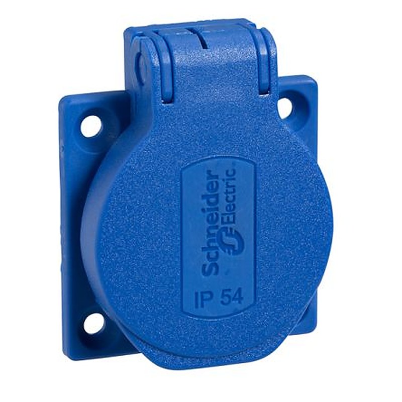 Schneider Electric, PKS IP54 Blue Socket, 2P+PE, Rated At 16A, 250V