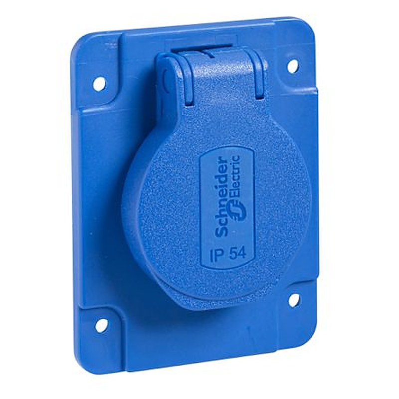 Schneider Electric, PKS IP54 Blue Socket, 2P+PE, Rated At 16A, 250V