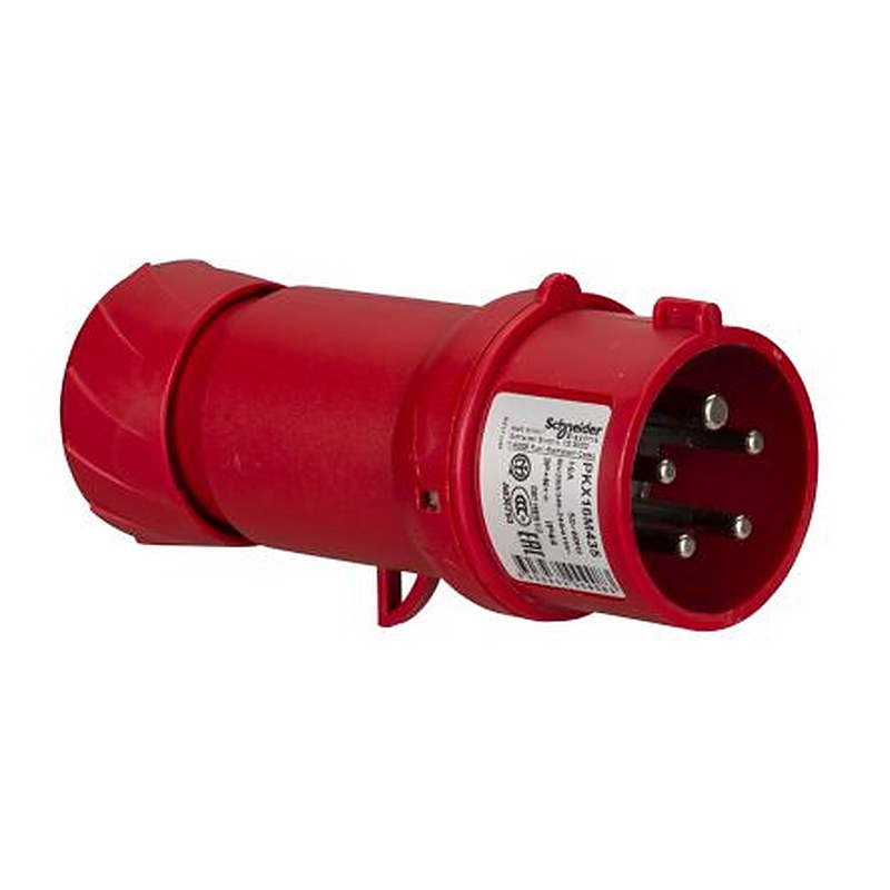 Schneider Electric, Mureva IP44 Red Cable Mount 3P+N+PE Straight Industrial Power Connector, 16A, 415V