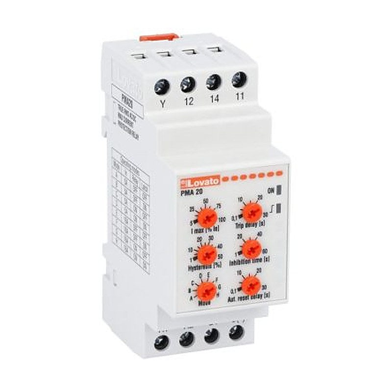 Lovato Monitoring Relay, 1 Phase, SPDT, DIN Rail, 0.25A to 16A, 0 V dc, 0V ac