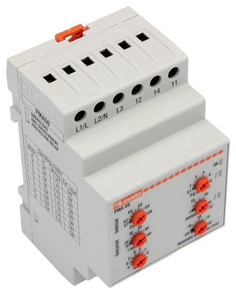 Lovato Monitoring Relay, 1, 3 Phase, SPDT, DIN Rail, 5A to 16A, 380V ac, 415 V ac