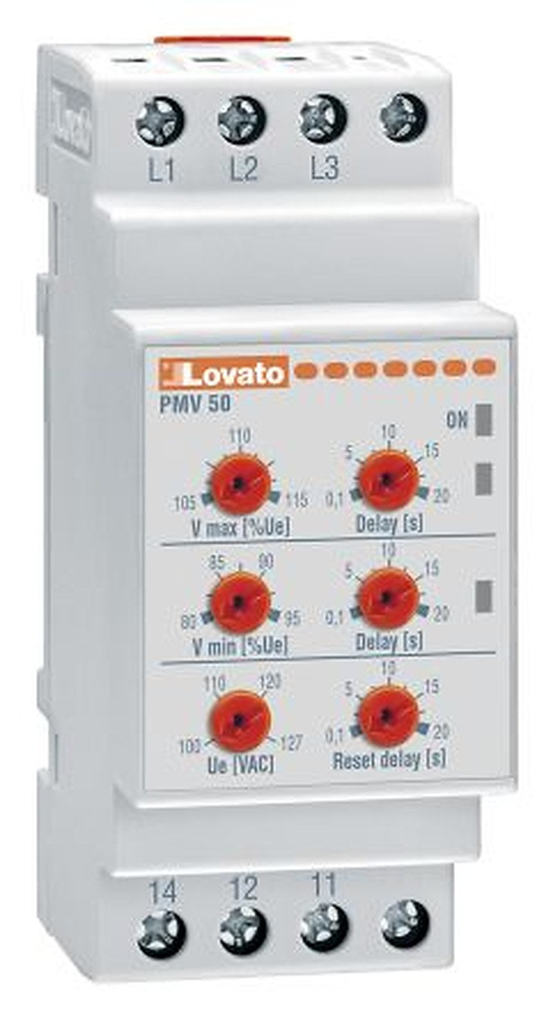 Lovato Monitoring Relay, 3 Phase, SPDT, DIN Rail, 208V ac, 240 V ac