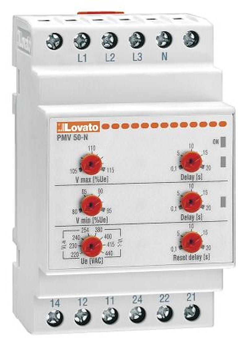 Lovato Monitoring Relay, 3 Phase, SPDT, DIN Rail, 208V ac, 240 V ac