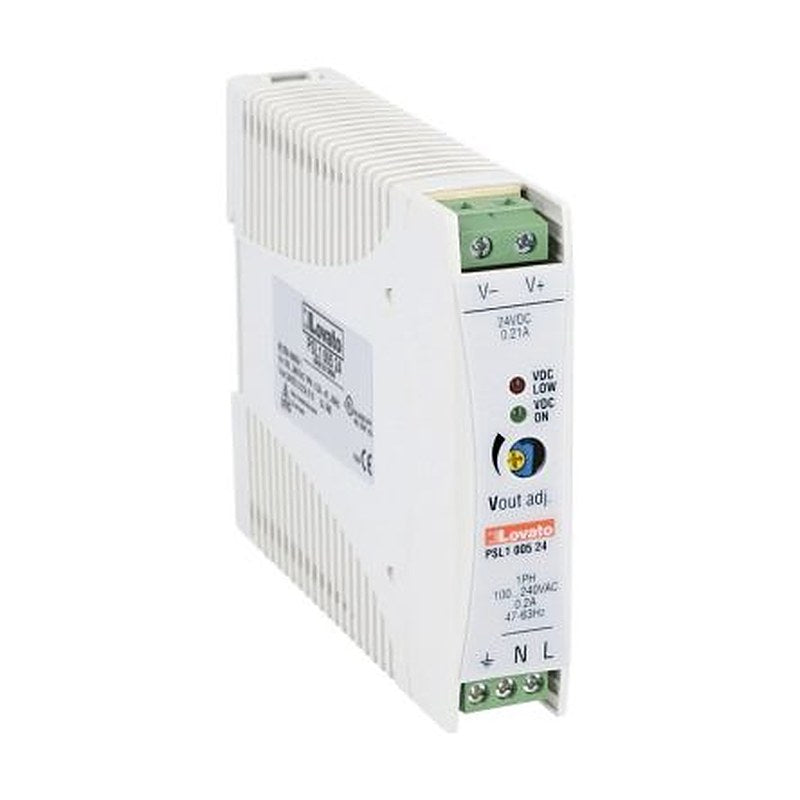Lovato PSL1 DIN Rail DIN Rail Power Supply 375V ac AC Input 24V dc, 210 mA Output DC 5 W