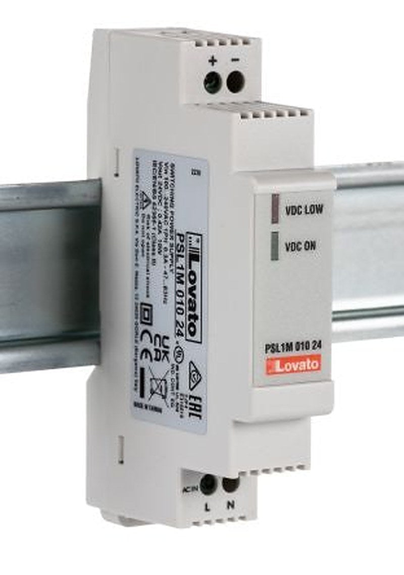 Lovato PSL Switched Mode DIN Rail Power Supply 240V ac AC Input 24V dc, 420 mA Output DC 10 W