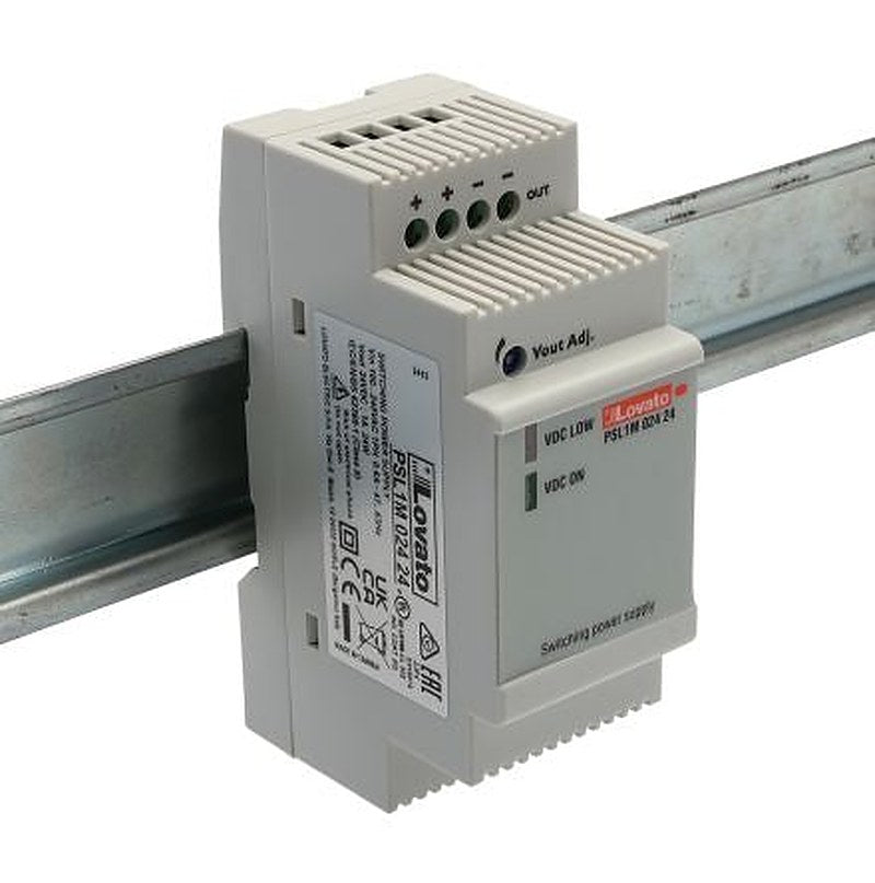 Lovato PSL Switched Mode Power Supply DIN Rail Power Supply 240V ac AC Input 24V dc, 1 A Output DC 24 W
