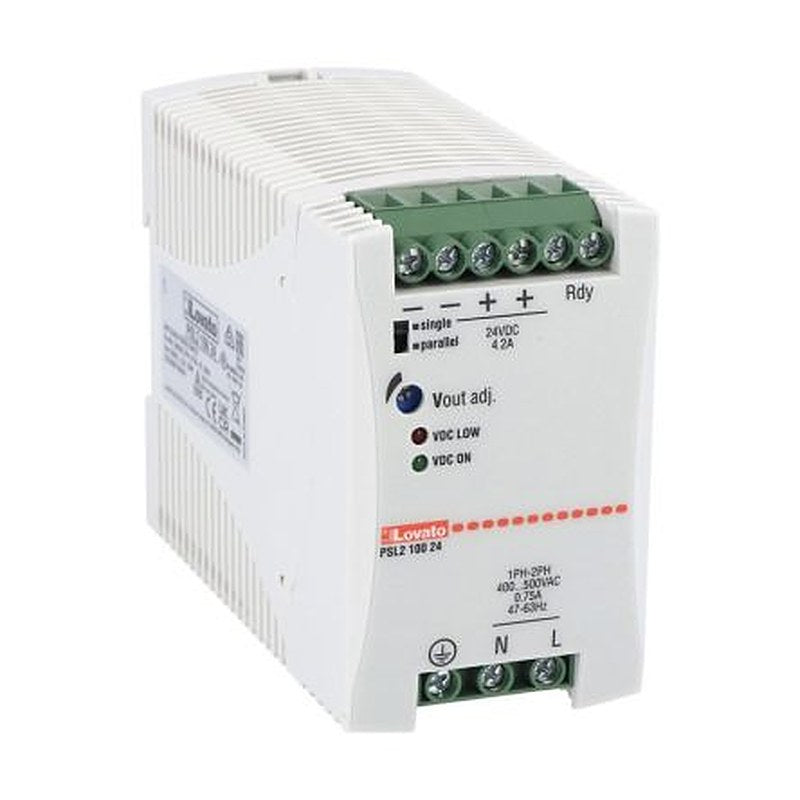 Lovato PSL Power Supply DIN Rail Power Supply 500V ac AC Input 24V dc, 4.2 A Output DC 100 W