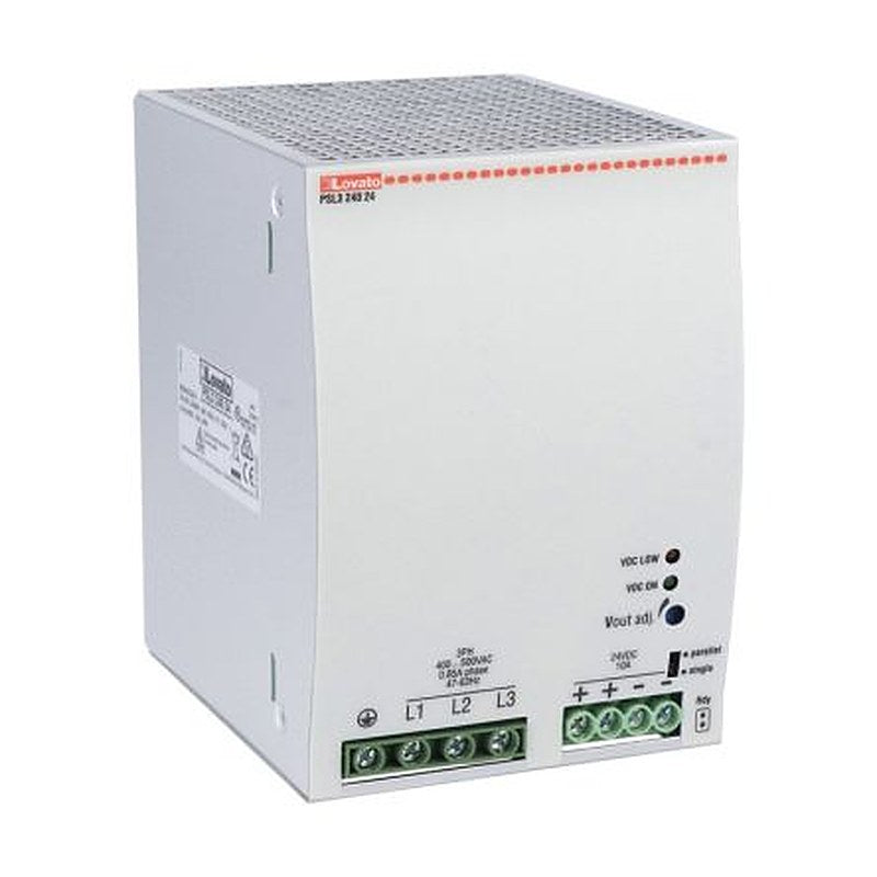 Lovato PSL DIN Rail DIN Rail Power Supply 820 V dc, 575V ac AC Input 24V dc, 10 A Output DC 240 W