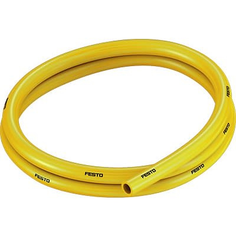 Festo Thermoplastic Elastomer, Flexible Tubing, 8 mm ID, 12 mm OD, Yellow