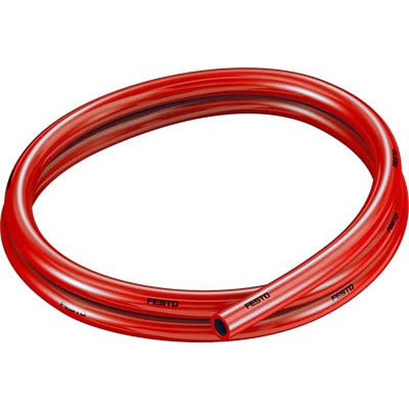 Festo Thermoplastic Elastomer, Flexible Tubing, 8 mm ID, 12 mm OD, Red