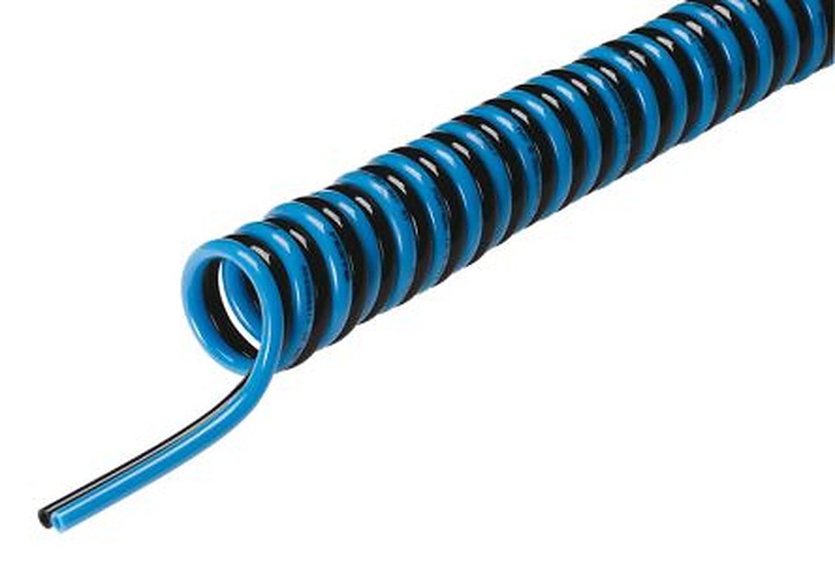 Festo, Polyurethane Blue, Black 1 m Recoil Hose, 60 °C