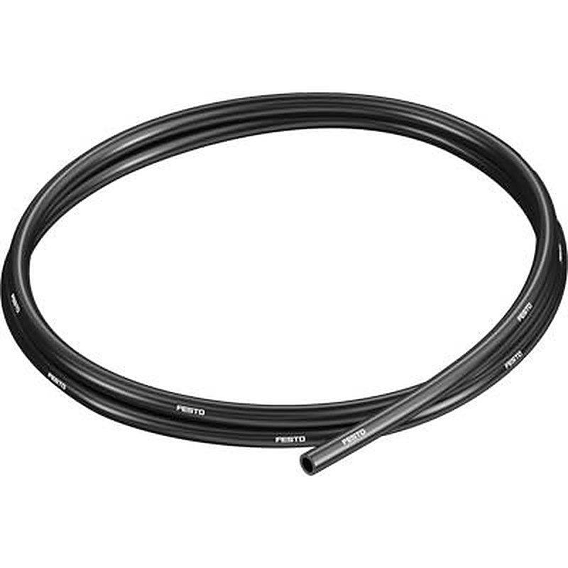 Festo Thermoplastic Elastomer, Flexible Tubing, 4 mm ID, 6 mm OD, Black