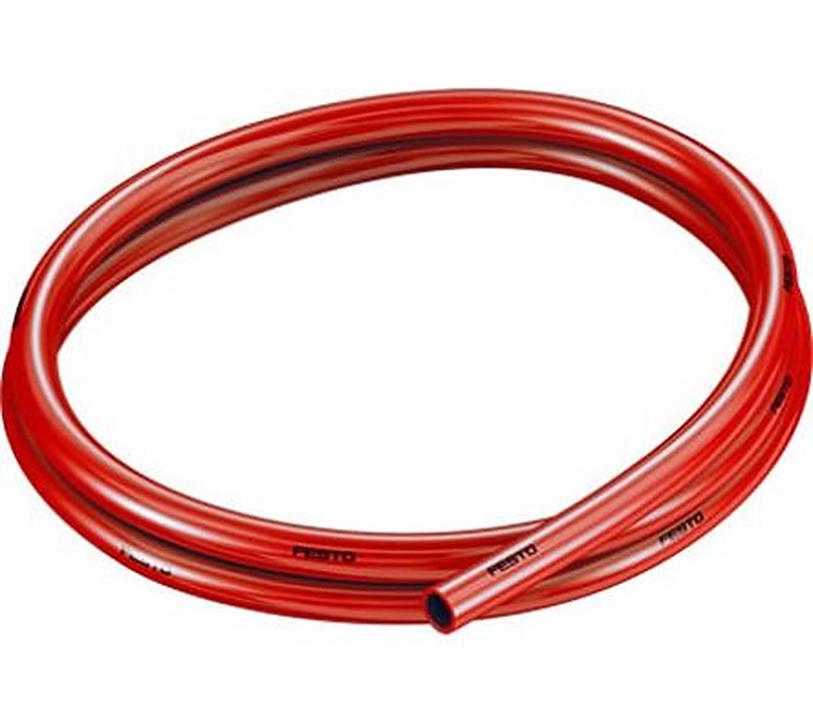 Festo Thermoplastic Elastomer, Hose Pipe, 7 mm ID, 10 mm OD, Red