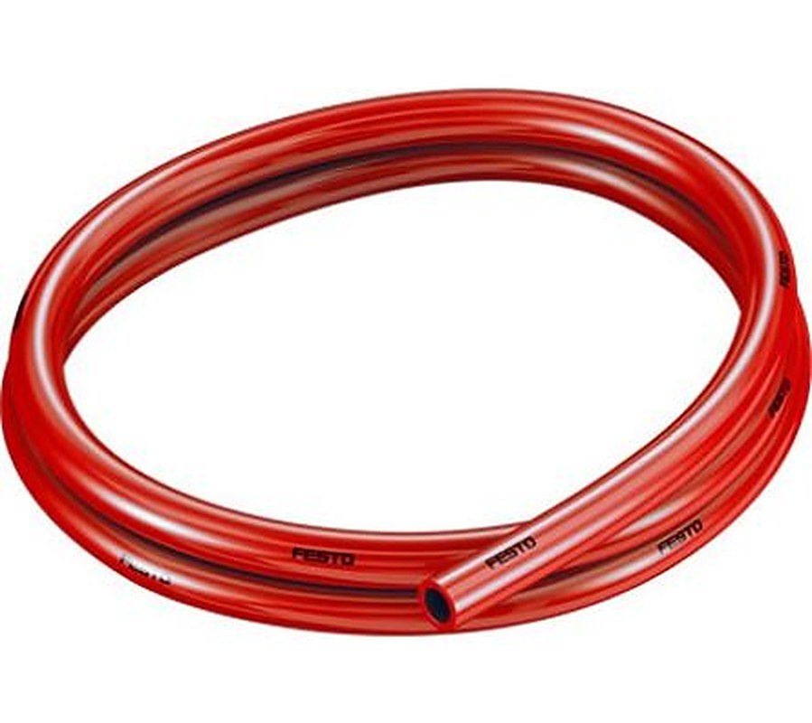 Festo Thermoplastic Elastomer, Hose Pipe, 8 mm ID, 12 mm OD, Red