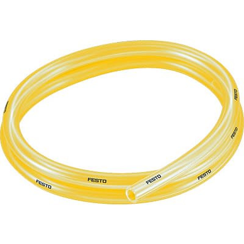 Festo Yellow Thermoplastic Elastomer Round Plastic Tube x 12 mm OD x 8 mm ID Thermoplastic Elastomer (Polyurethane)