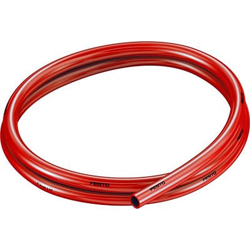 Festo Thermoplastic Elastomer, Flexible Tubing, 7 mm ID, 10 mm OD, Red