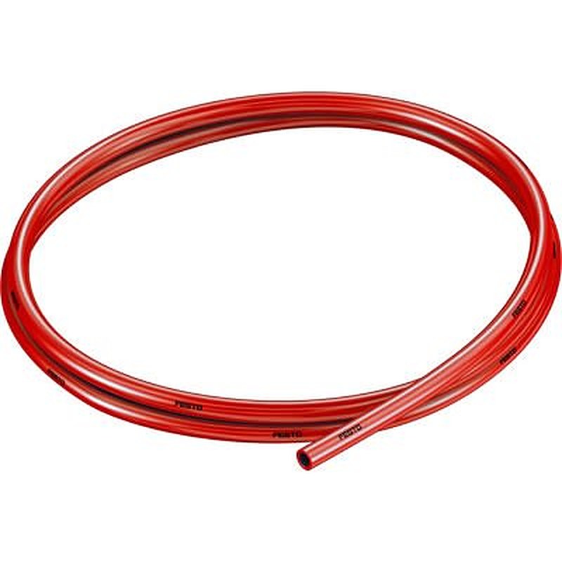 Festo Thermoplastic Elastomer, Flexible Tubing, 2 mm ID, 6 mm OD, Red