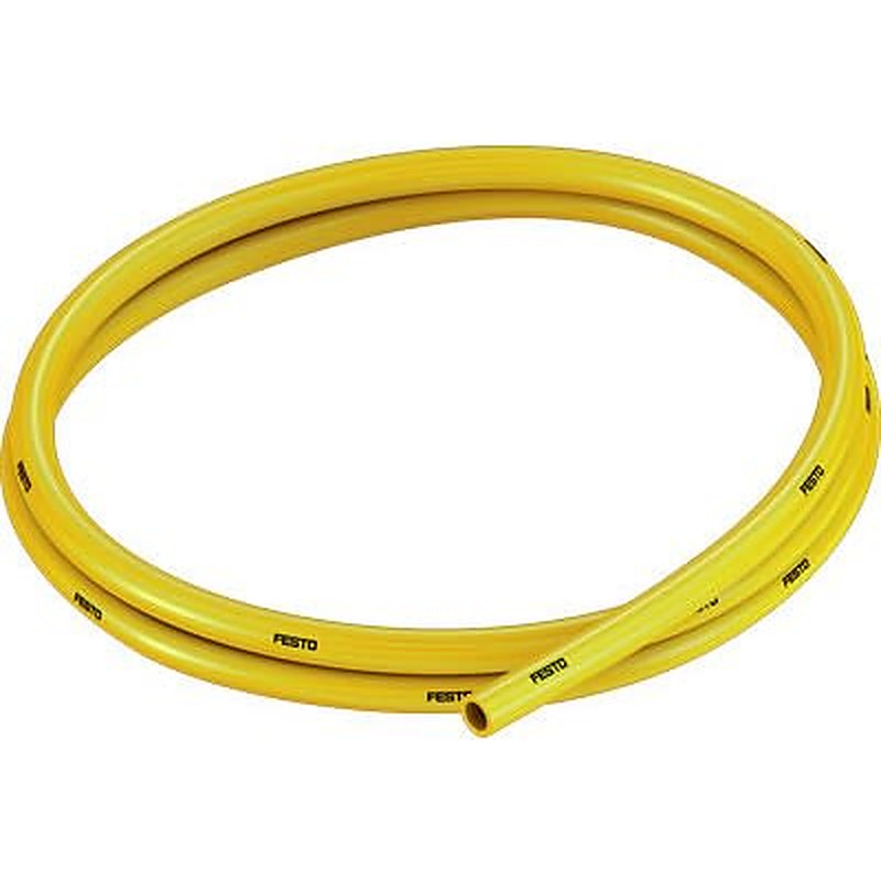 Festo Thermoplastic Elastomer, Flexible Tubing, 5.7 mm ID, 8 mm OD, Yellow
