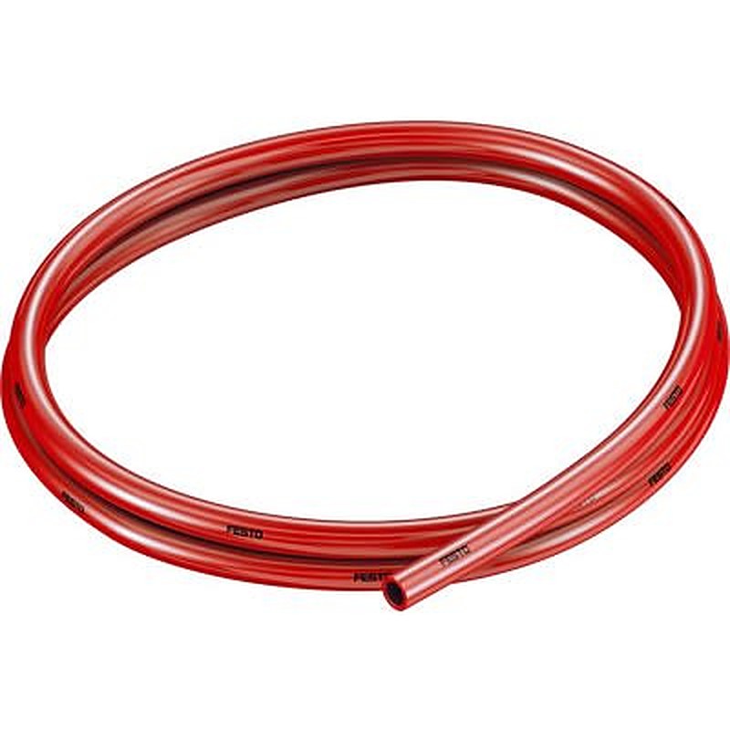 Festo Thermoplastic Elastomer, Flexible Tubing, 5.7 mm ID, 8 mm OD, Red