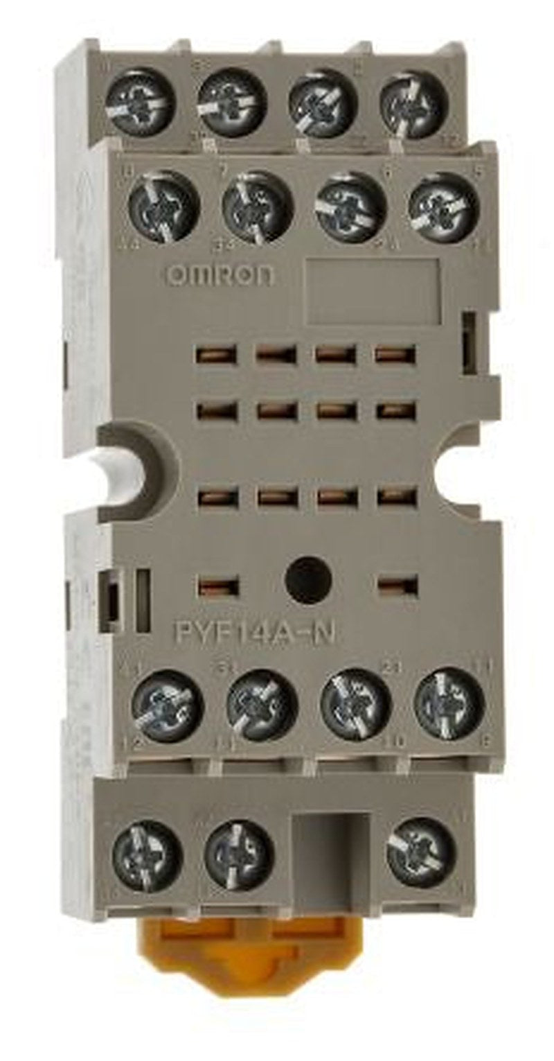 Omron PYF 14 Way 250V ac DIN Rail Relay Socket, for use with MY4IN, MY4ZIN1, MY4ZN1, MY4N, MY4ZIN1-D2, MY4IN1, MY4IN-D2,