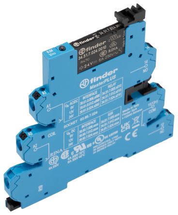 Finder 39 Series Interface Relay, DIN Rail, 24V ac/dc Coil, SPDT, 11mA