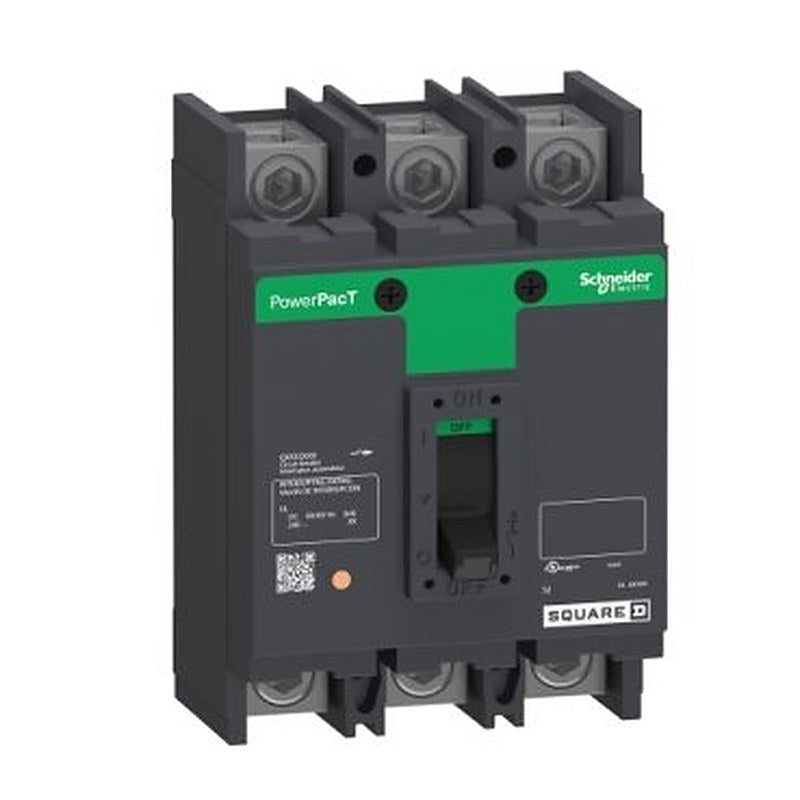 Circuit breaker, PowerPacT Q, 100A, 3 pole, 240VAC, 65kA, lugs, thermal magnetic, 80%, bottom of panel (Circuit breaker PowerPacT Q) is a Schneider Electric product. Designed for reliable performance and long service life. Available across Iraq — contact us for pricing and delivery options.