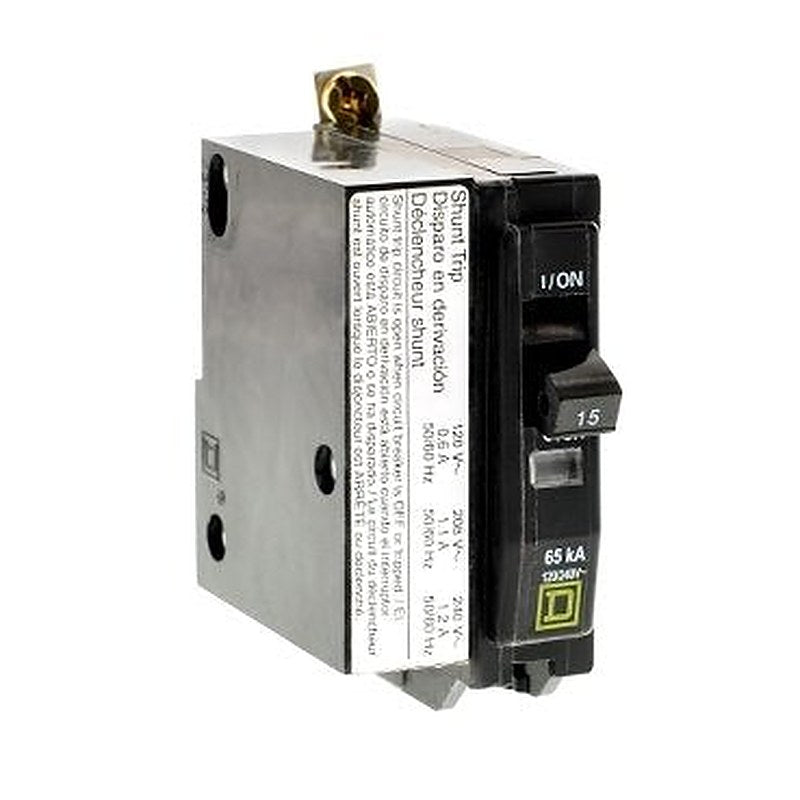 Mini circuit breaker, QO, 15A, 1 pole, 120/240VAC, 65kA, bolt on, AC shunt (Mini circuit breaker QO) is a Schneider Electric product. Designed for reliable performance and long service life. Available across Iraq — contact us for pricing and delivery options.