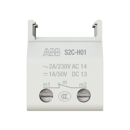 ABB Auxiliary Contact, 1 Contact, 1 NC, S2C, Bottom, 2CDS200970R0031