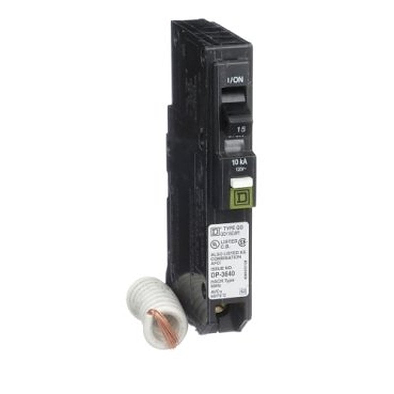 Mini circuit breaker, QO, 15A, 1 pole, 120VAC, 10kA, plug in, combo ARC fault, pigtail, clam [TAA] (Mini circuit breaker QO) is a Schneider Electric product. Designed for reliable performance and long service life. Available across Iraq — contact us for pricing and delivery options.