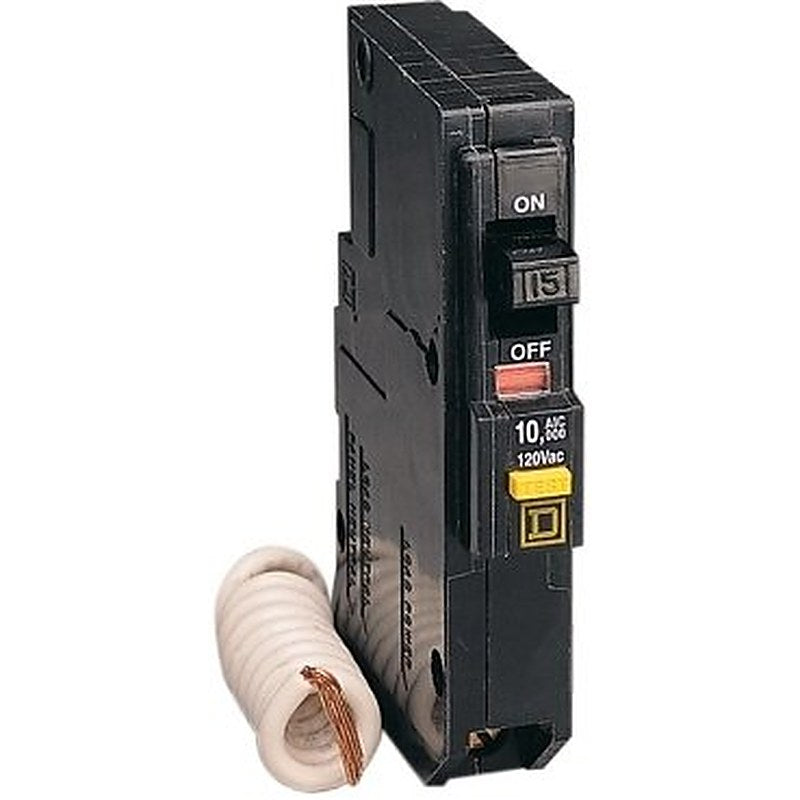Mini circuit breaker, QO, 15A, 1 pole, 120VAC, 10kA, plug in, 6mA grd fault A, pigtail, consumer pack [TAA] (Mini circuit breaker QO) is a Schneider Electric product. Designed for reliable performance and long service life. Available across Iraq — contact us for pricing and delivery options.