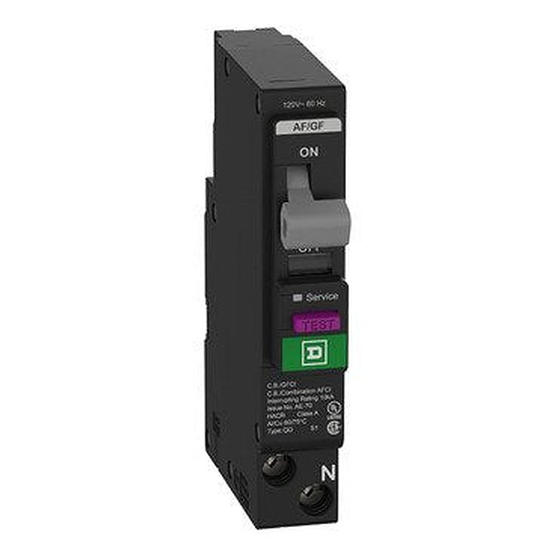 Mini circuit breaker, QO, 15A, 1 pole, 120VAC, 10kA, plug in, combo ARC fault, 6mA grd fault A, plug on neutral, clam [TAA] (Mini circuit breaker QO) is a Schneider Electric product. Designed for reliable performance and long service life. Available across Iraq — contact us for pricing and delivery options.