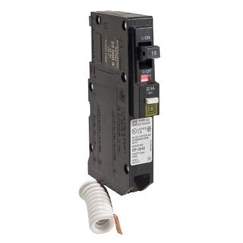 Mini circuit breaker, QO, 15A, 1 pole, 120VAC, 22kA, plug in, combo ARC fault, pigtail [TAA] (Mini circuit breaker QO) is a Schneider Electric product. Designed for reliable performance and long service life. Available across Iraq — contact us for pricing and delivery options.