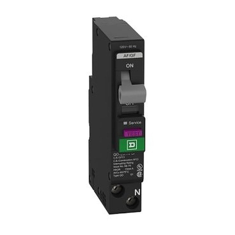 Mini circuit breaker, QO, 15A, 1 pole, 120VAC, 22kA, plug in, combo ARC fault, 6mA grd fault A, plug on neutral [TAA] (Mini circuit breaker QO) is a Schneider Electric product. Designed for reliable performance and long service life. Available across Iraq — contact us for pricing and delivery options.