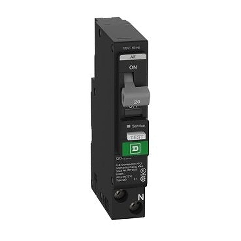 Mini circuit breaker, QO, 20A, 1 pole, 120VAC, 10kA, plug in, combo ARC fault, plug on neutral, clam [TAA] (Mini circuit breaker QO) is a Schneider Electric product. Designed for reliable performance and long service life. Available across Iraq — contact us for pricing and delivery options.