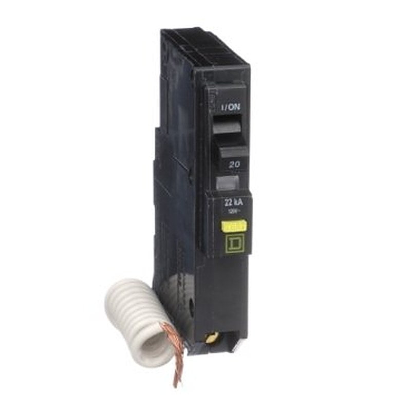 Mini circuit breaker, QO, 20A, 1 pole, 120VAC, 22kA, plug in, 6mA grd fault A, pigtail [TAA] (Mini circuit breaker QO) is a Schneider Electric product. Designed for reliable performance and long service life. Available across Iraq — contact us for pricing and delivery options.