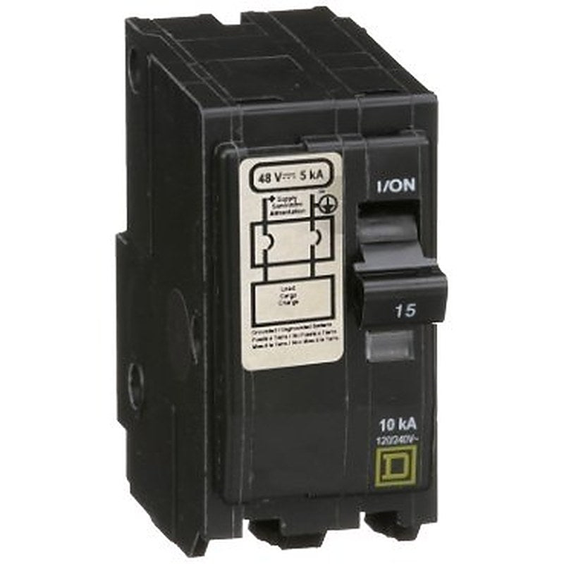 Mini circuit breaker, QO, 15A, 2 pole, 120/240VAC, 10kA, plug in, 48VDC rating [TAA] (Mini circuit breaker QO) is a Schneider Electric product. Designed for reliable performance and long service life. Available across Iraq — contact us for pricing and delivery options.