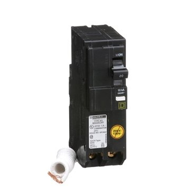 Mini circuit breaker, QO, 20A, 2 pole, 120/240VAC, 10kA, plug in, combo ARC fault, pigtail [TAA] (Mini circuit breaker QO) is a Schneider Electric product. Designed for reliable performance and long service life. Available across Iraq — contact us for pricing and delivery options.