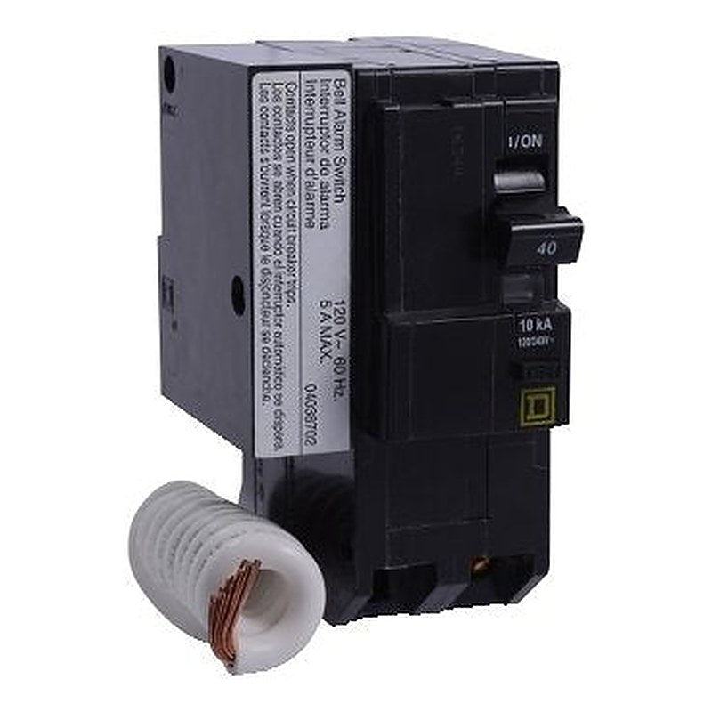 Mini circuit breaker, QO, 40A, 2 pole, 120/240VAC, 10kA, plug in, 30mA grd fault B, alarm switch [TAA] (Mini circuit breaker QO) is a Schneider Electric product. Designed for reliable performance and long service life. Available across Iraq — contact us for pricing and delivery options.
