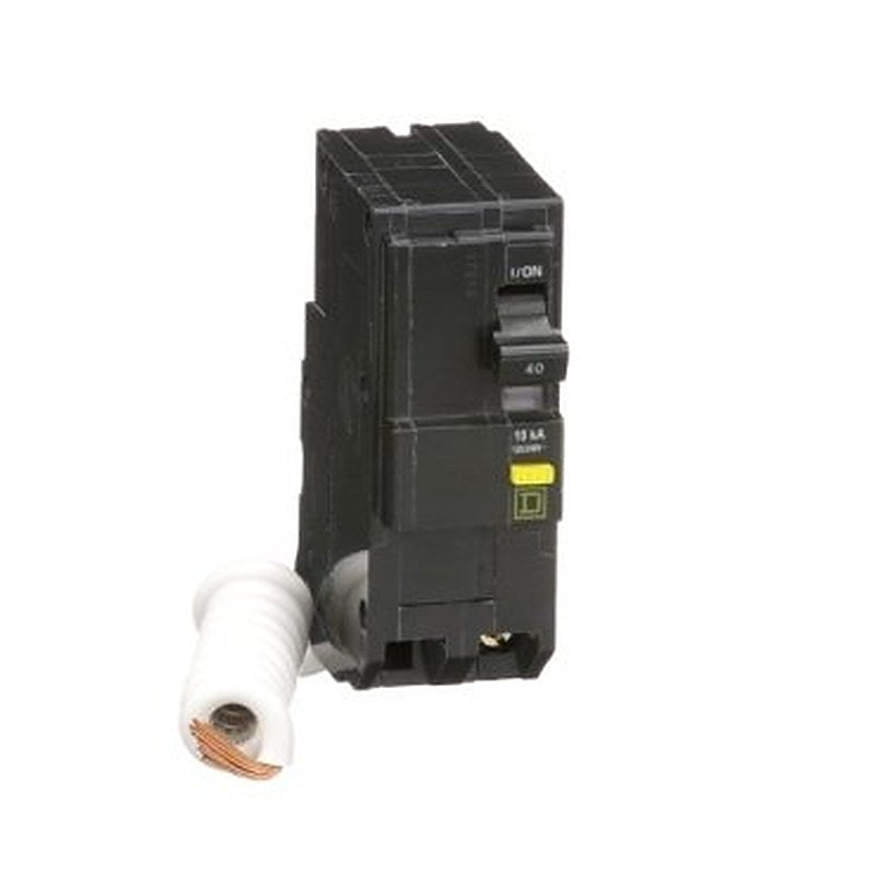 Mini circuit breaker, QO, 40A, 2 pole, 120/240VAC, 10kA, plug in, 6mA grd fault A, pigtail [TAA] (Mini circuit breaker QO) is a Schneider Electric product. Designed for reliable performance and long service life. Available across Iraq — contact us for pricing and delivery options.