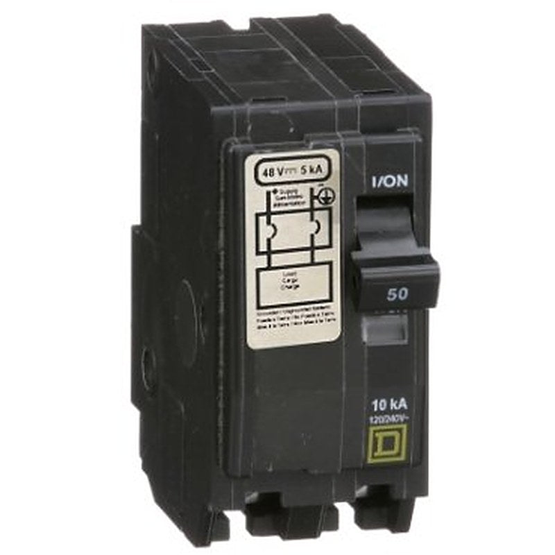 Mini circuit breaker, QO, 50A, 2 pole, 120/240VAC, 10kA, plug in, 48VDC rating (Mini circuit breaker QO) is a Schneider Electric product. Designed for reliable performance and long service life. Available across Iraq — contact us for pricing and delivery options.