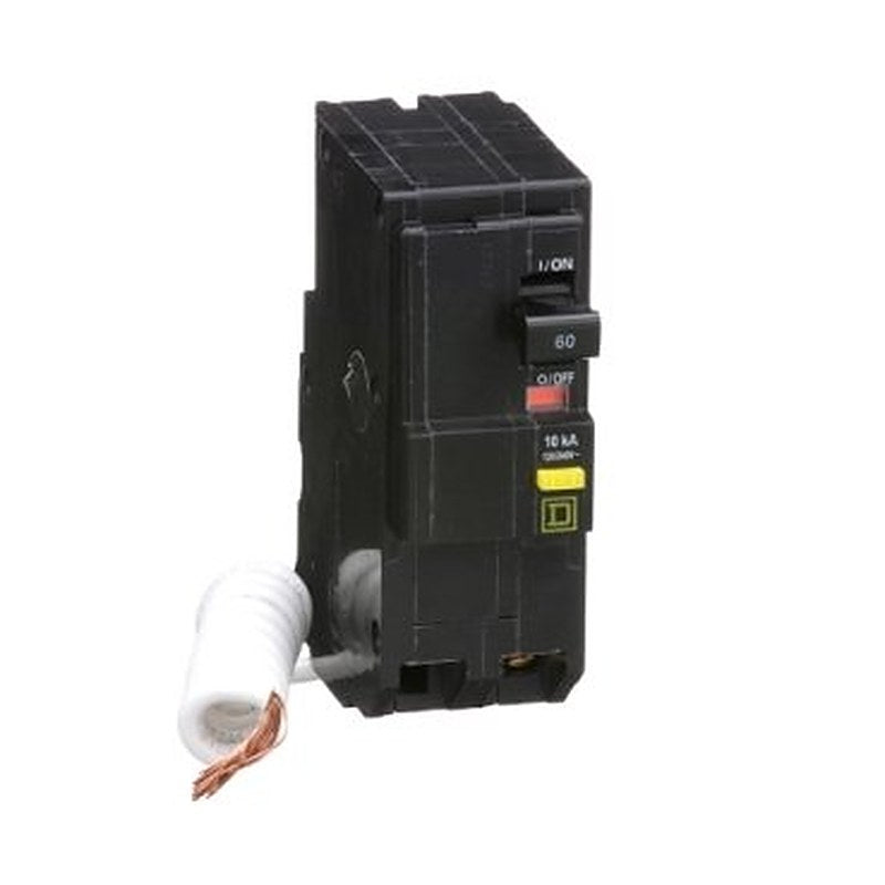 Mini circuit breaker, QO, 60A, 2 pole, 120/240VAC, 10kA, plug in, 6mA grd fault A, pigtail, consumer pack [TAA] (Mini circuit breaker QO) is a Schneider Electric product. Designed for reliable performance and long service life. Available across Iraq — contact us for pricing and delivery options.