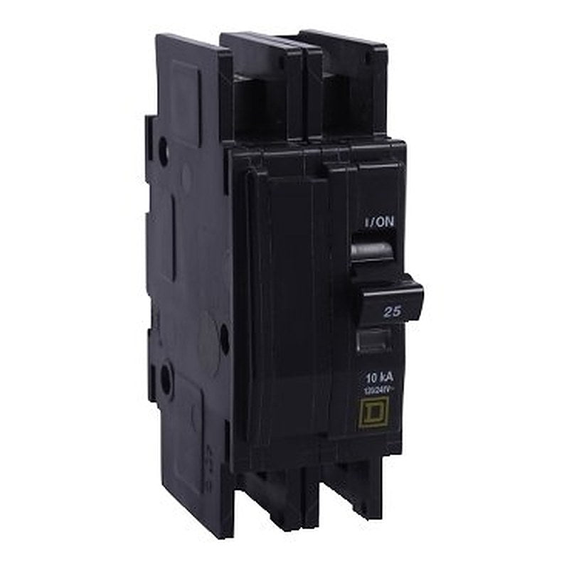 Mini circuit breaker, QOU, 25A, 2 pole, 120/240 VAC, 10kA, field reversible lugs, mounting foot (Mini circuit breaker QOU) is a Schneider Electric product. Designed for reliable performance and long service life. Available across Iraq — contact us for pricing and delivery options.