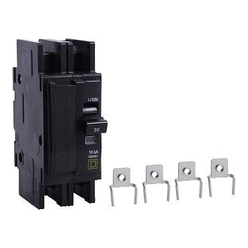 Mini circuit breaker, QOU, 30A, 2 pole, 120/240 VAC, 10kA, field reversible lugs, mounting foot (Mini circuit breaker QOU) is a Schneider Electric product. Designed for reliable performance and long service life. Available across Iraq — contact us for pricing and delivery options.